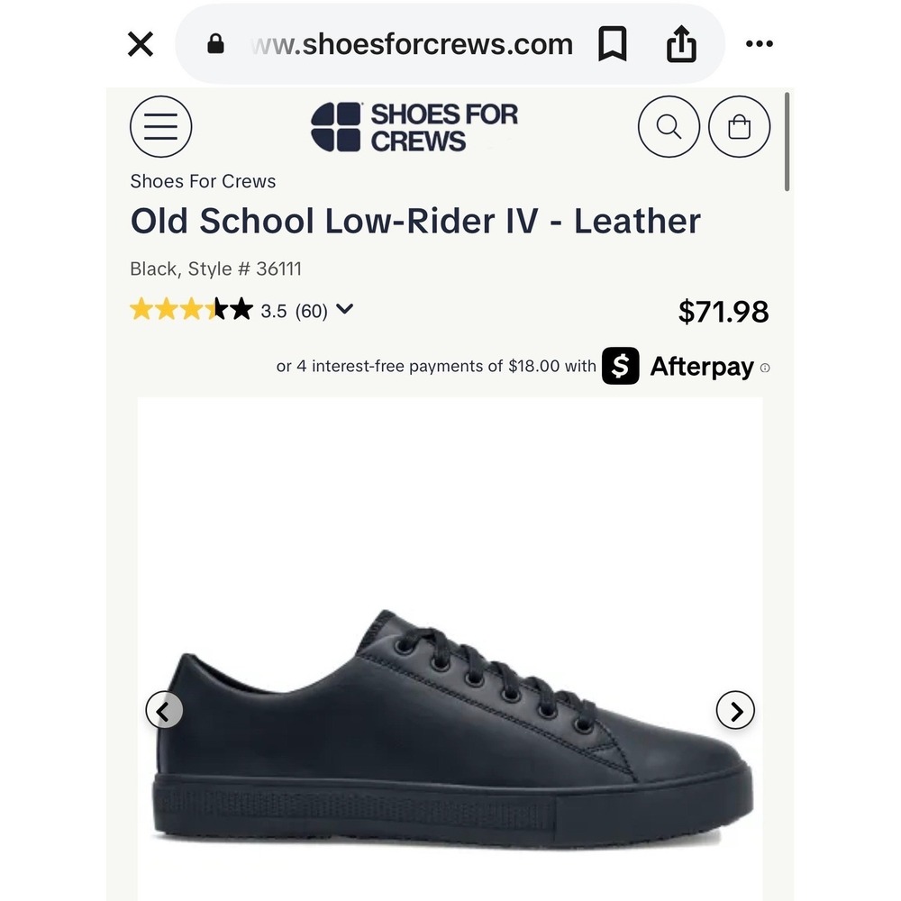 Shoes For Crews Old School Low Rider IV Black Leather SR Work Shoes Sz M 5.5 W 7 - Picture 2 of 13